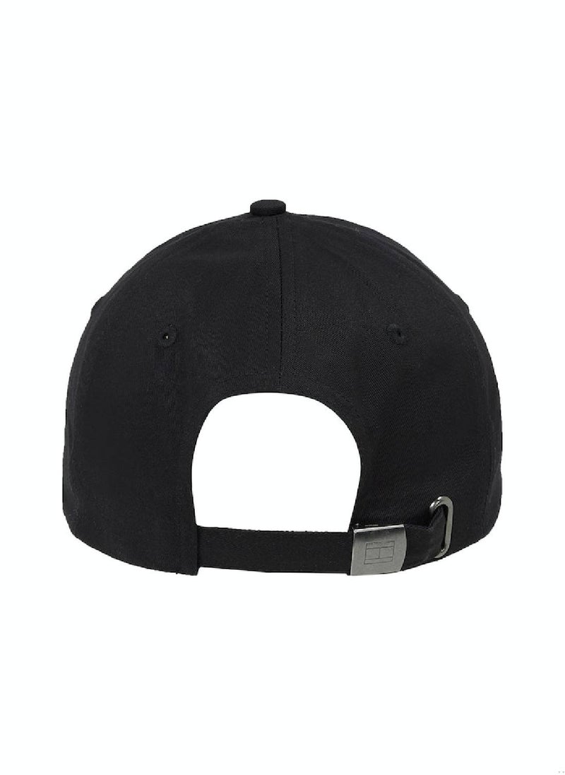TOMMY HILFIGER - Men's Signature Flag Six-Panel Baseball Cap -  Pure organic cotton, Black - Image 1