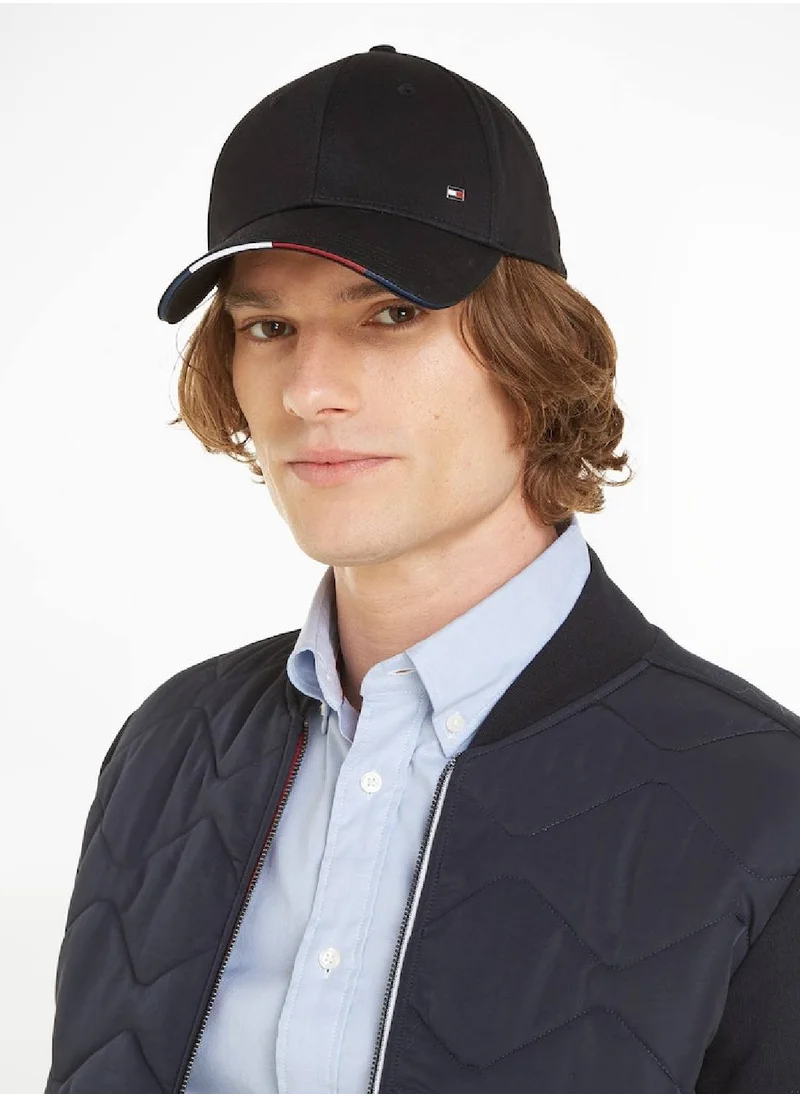 TOMMY HILFIGER Men's Signature Flag Six-Panel Baseball Cap -  Pure organic cotton, Black