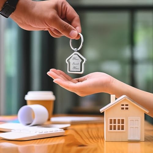 Giftana Home Sweet Home Keychain for Men and Women, House Shape Rotating Key chain, New House Keyring Housewarming Gifts Key Chain Real Estate Gifts Buying and Selling Keychain (Pack of 1) - Image 4