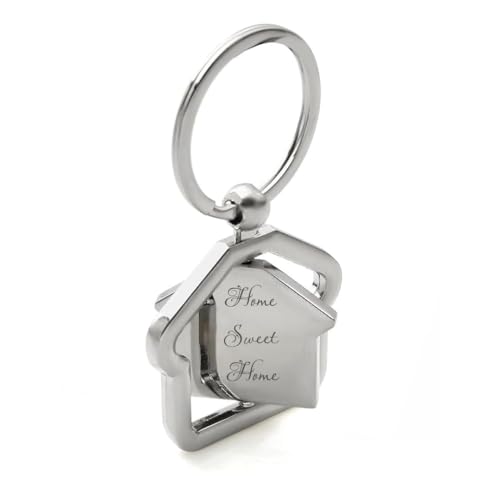 Giftana Home Sweet Home Keychain for Men and Women, House Shape Rotating Key chain, New House Keyring Housewarming Gifts Key Chain Real Estate Gifts Buying and Selling Keychain (Pack of 1) - Image 1