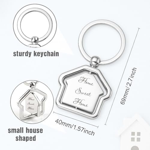 Giftana Home Sweet Home Keychain for Men and Women, House Shape Rotating Key chain, New House Keyring Housewarming Gifts Key Chain Real Estate Gifts Buying and Selling Keychain (Pack of 1) - Image 3