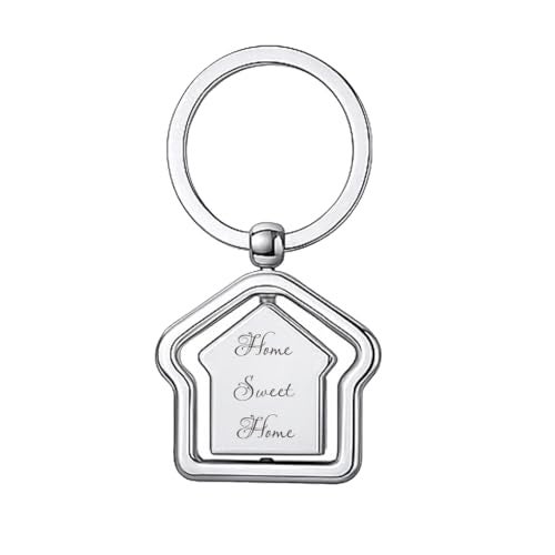 Giftana Home Sweet Home Keychain for Men and Women, House Shape Rotating Key chain, New House Keyring Housewarming Gifts Key Chain Real Estate Gifts Buying and Selling Keychain (Pack of 1) - Image 2