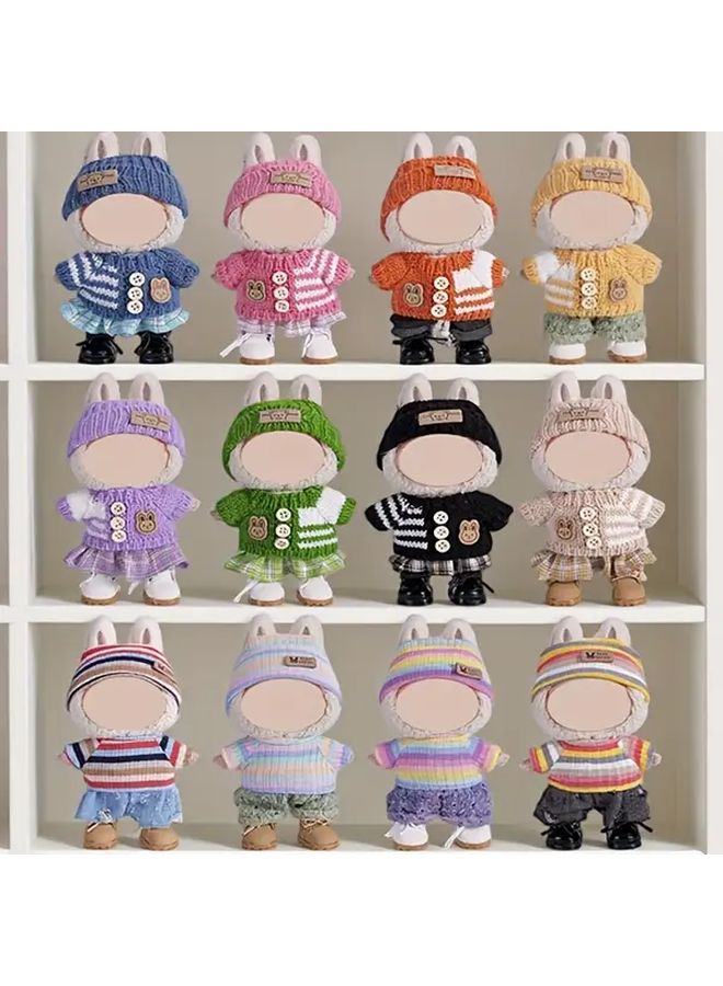Black Labubu Outfit Set Three Piece Plush Clothing For 6.7 Inch Dolls Birthday Gift - Image 2