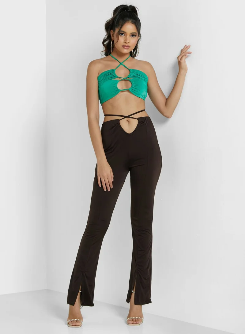 kaiia Halter Neck Crop Top