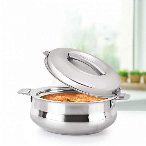 Dynore Stainless Steel Double Walled Casserole, Insulated, 2500ml, 1 Unit, Silver - Image 2