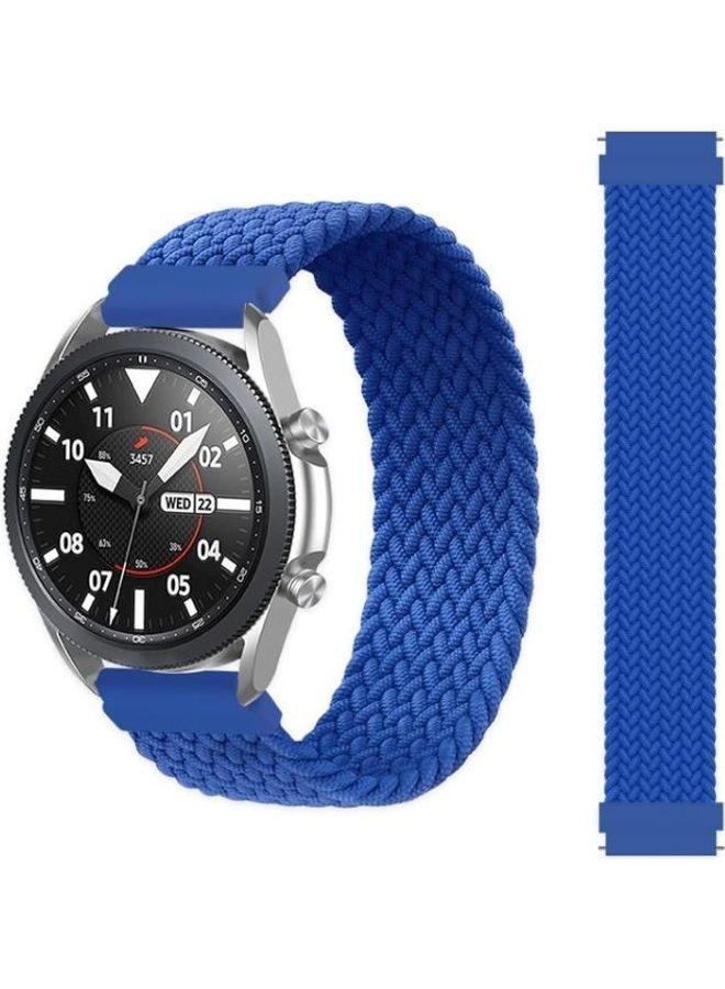 NIBEMINENT Adjustable Nylon Braided Elasticity Replacement Strap Watchband For Garmin Vivoactive 3 Blue - Image 1