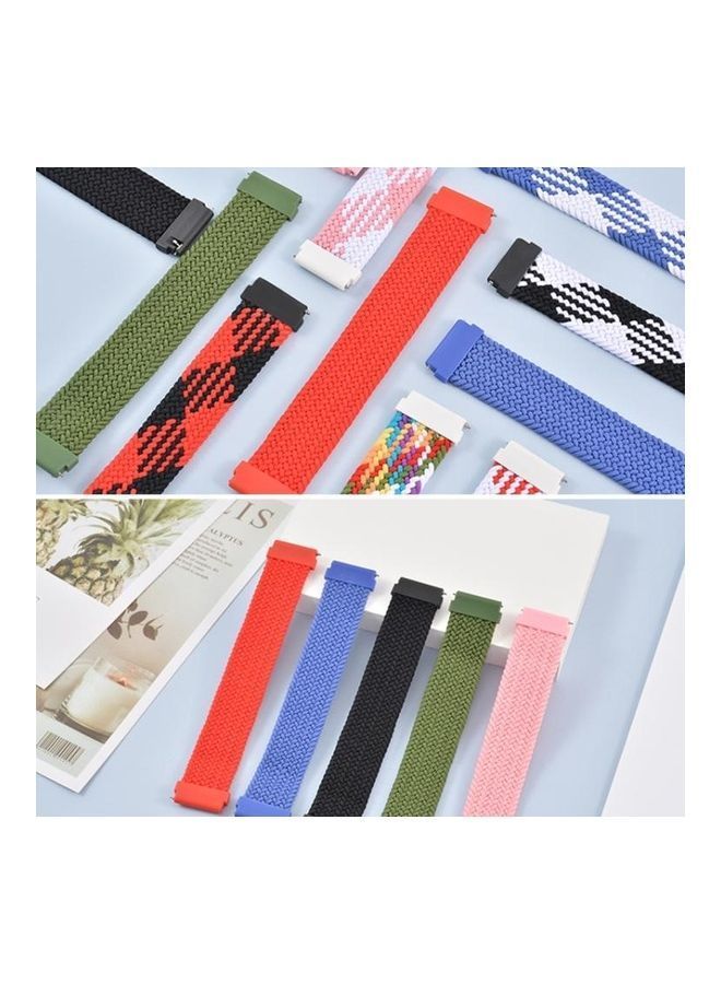 NIBEMINENT Adjustable Nylon Braided Elasticity Replacement Strap Watchband For Garmin Vivoactive 3 Blue - Image 5