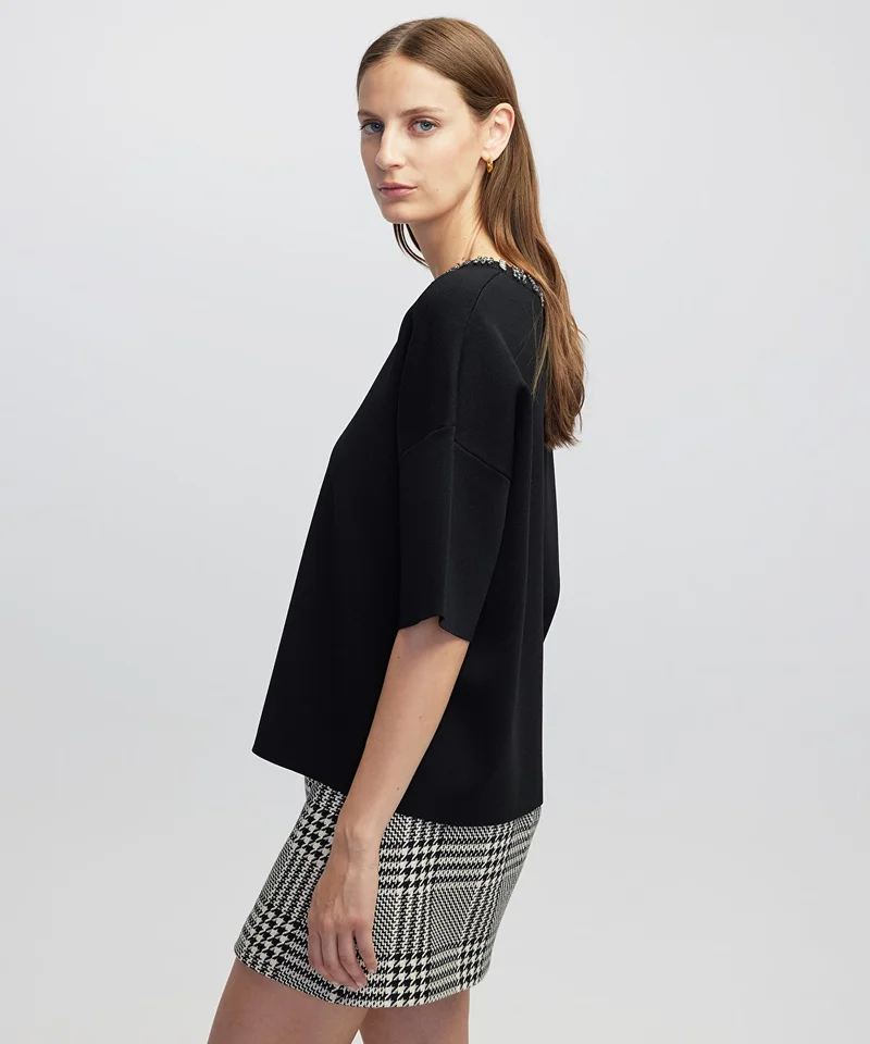 Ipekyol  Embellished Knit T-shirt for Women | Best Price UAE