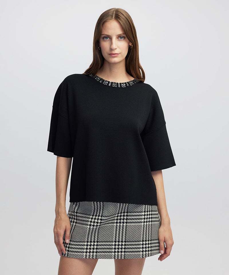 Ipekyol Embellished Knit T-shirt - Image 1