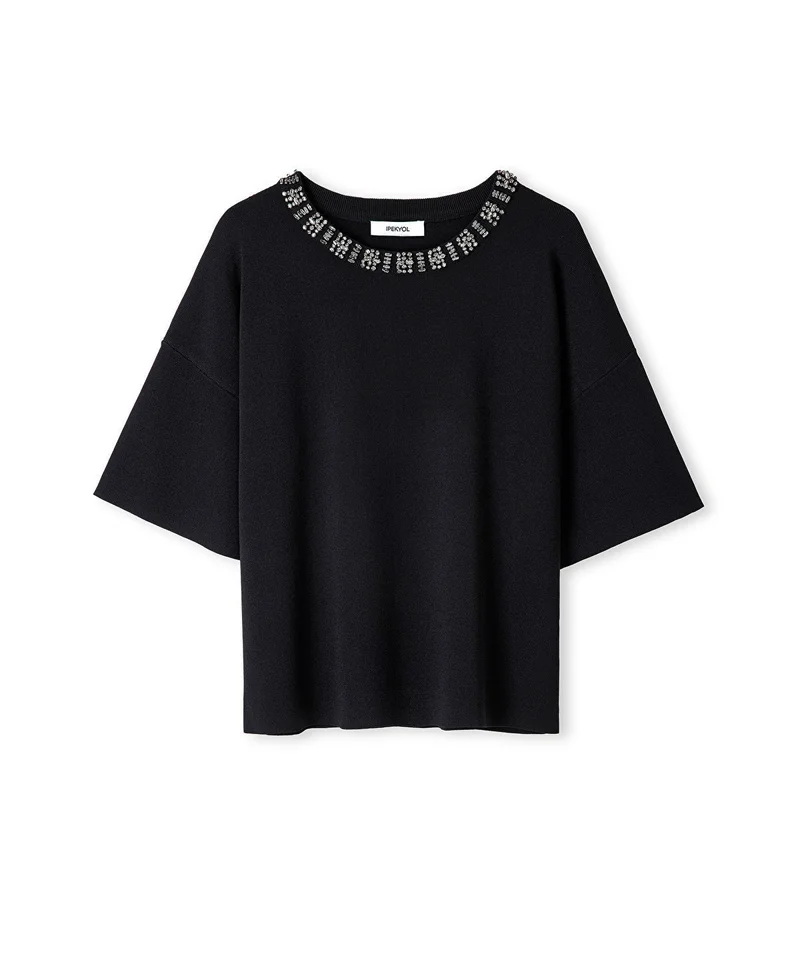 Ipekyol  Embellished Knit T-shirt for Women | Best Price UAE