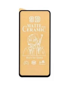 9D Matte Ceramic Screen Protector for Oppo A15 - Black Frame  - Image 2