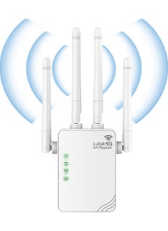 موسع WiFi، إشارة WiFi. 5G ثنائي النطاق 1200 ميجا بت في الثانية أسرع موسعات WiFi طويلة المدى معززة تغطي ما يصل إلى 9956 قدم مربع. مقوي إشارة موسعات WiFi للمنزل، مكرر الإنترنت.