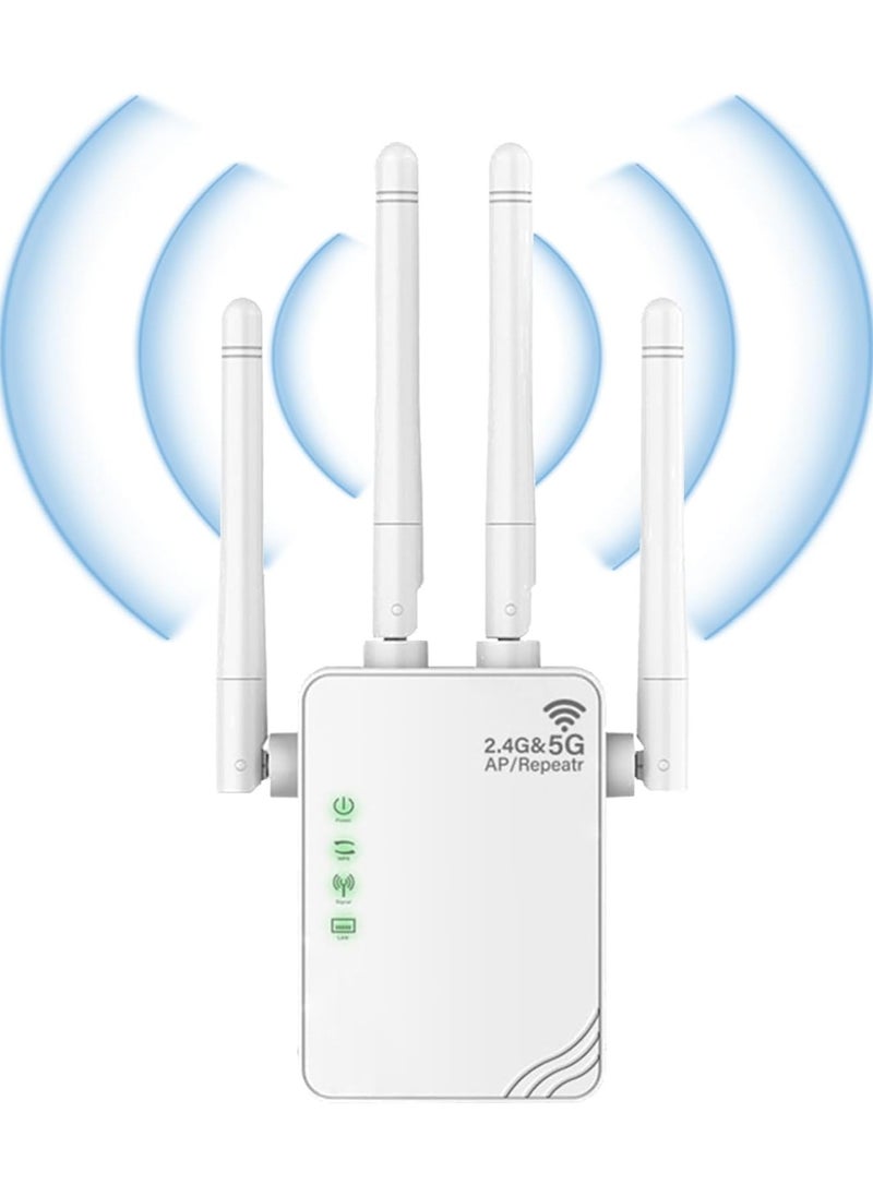 Generic - موسع WiFi، إشارة WiFi. 5G ثنائي النطاق 1200 ميجا بت في الثانية أسرع موسعات WiFi طويلة المدى معززة تغطي ما يصل إلى 9956 قدم مربع. مقوي إشارة موسعات WiFi للمنزل، مكرر الإنترنت. - Image 1