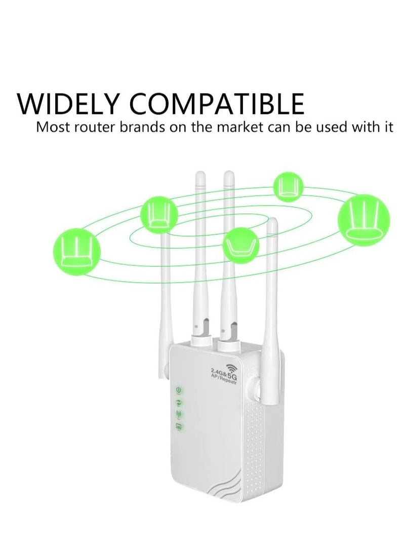 Generic - موسع WiFi، إشارة WiFi. 5G ثنائي النطاق 1200 ميجا بت في الثانية أسرع موسعات WiFi طويلة المدى معززة تغطي ما يصل إلى 9956 قدم مربع. مقوي إشارة موسعات WiFi للمنزل، مكرر الإنترنت. - Image 1