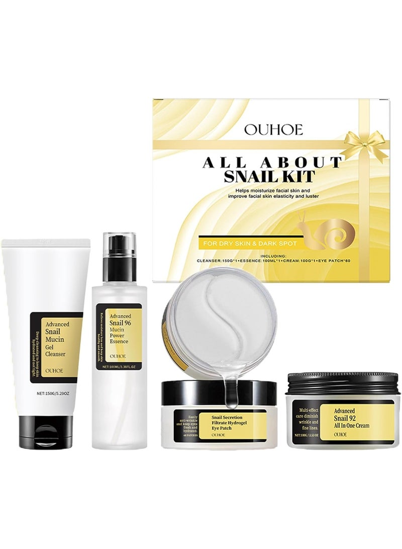 OUHOE Snail Facial Care Gift Box, Nourishing And Repairing Skin, Moisturizing And Hydrating Delicate Gift Box Packaging - Image 1