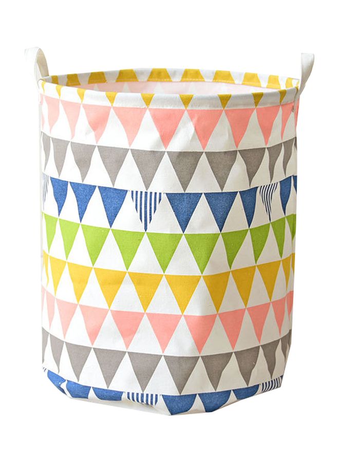 NIBEMINENT Rainbow Triangle Printed Rounded Storage Basket Blue/Green/Grey 40x50centimeter - Image 1