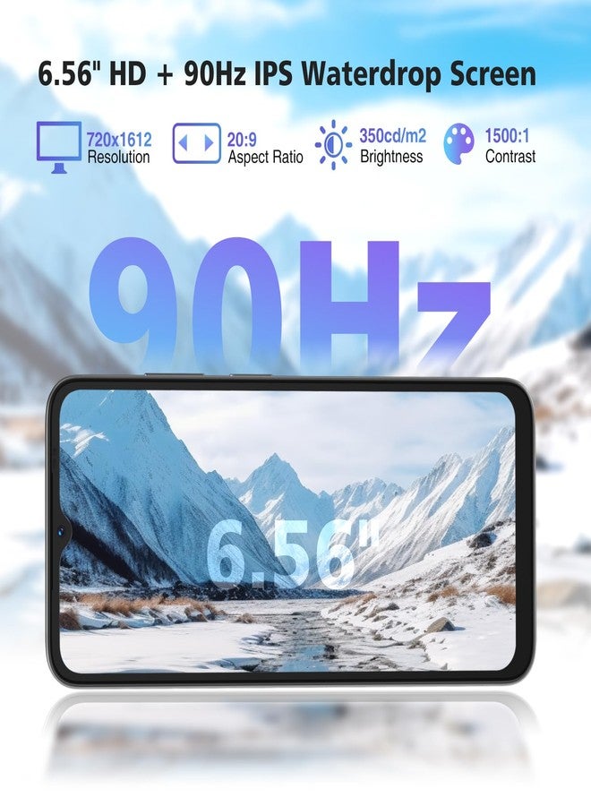 دوجي هاتف دوجي N55 مفتوح الشبكة (2025)، ذاكرة وصول عشوائي 9 جيجابايت + ذاكرة تخزين داخلية 128 جيجابايت / هاتف أندرويد 1 تيرابايت، شاشة 6.56 بوصة عالية الدقة بتردد 90 هرتز، بطارية 5150 مللي أمبير، معالج ثماني النواة، كاميرا خلفية مزدوجة 13 ميجابكسل + 8 ميجابكسل، يدعم شريحتين 4G، خاصية فتح القفل بالوجه، تقنية Widevine L1، تقنية OTG، متوافق مع شبكة T-Mobile (أسود) - Image 3