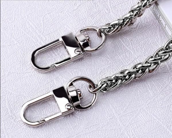 Tia Purse Making Accessories Used in All Kinds of Purse Bags Clutches Making and Replacement Chain Clothes Decorative DIY Works Silver Twisted Chain with Push Gate Hook120Cm - Image 3