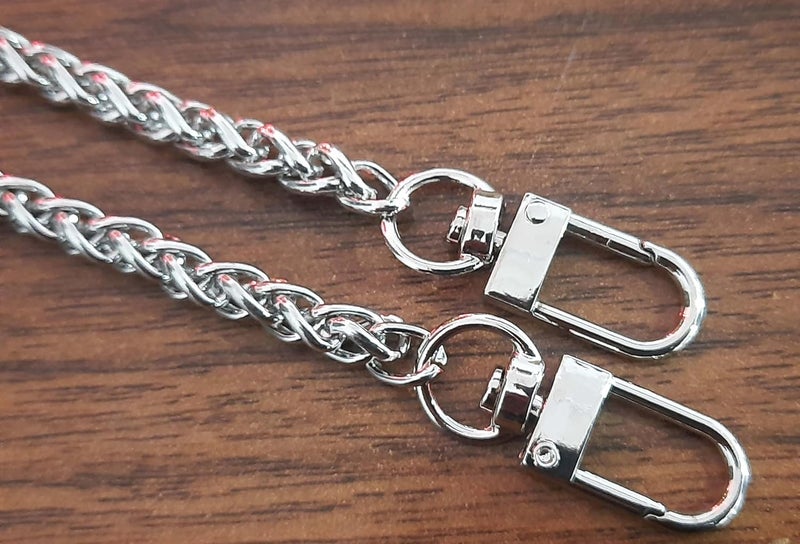 Tia Purse Making Accessories Used in All Kinds of Purse Bags Clutches Making and Replacement Chain Clothes Decorative DIY Works Silver Twisted Chain with Push Gate Hook120Cm - Image 5