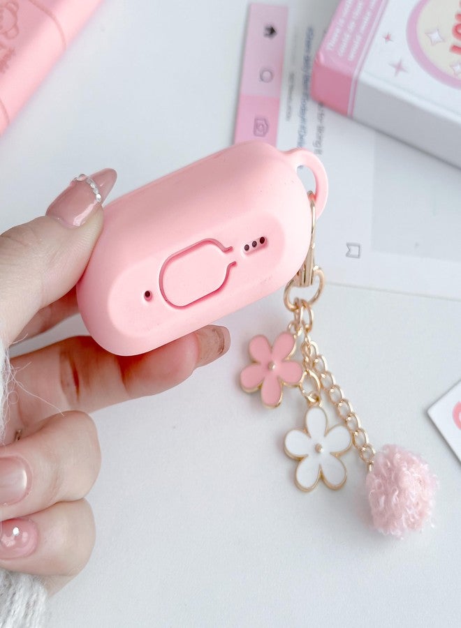 OTOPO Cute Pink Case for Airpods Pro 3 Cover for Girl Women with Pom pom Flower Keychain & Cleaner Kit, Soft Silicone Protective Skin for Airpods Pro 3rd Generation 2025, Pink - Image 5