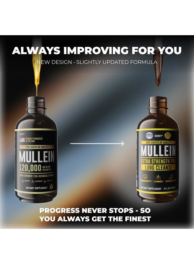HERBIFY قطرات المولين - تنظيف الرئة - مستخلص ورق المولين - مولين قوي لدعم المناعة - مستخلص المولين لتنظيف الرئة ودعم الجهاز التنفسي - صنع في الولايات المتحدة الأمريكية - مكملات عشبية - 4 أونصات - Image 2