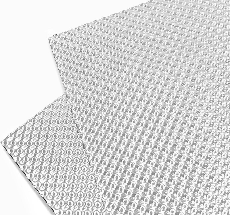 AggSound 40 x 33 cm Embossed Aluminium Heat Shield Heat Shield / Insulation / Protection Plate for Car, Pack of 2 - Image 1