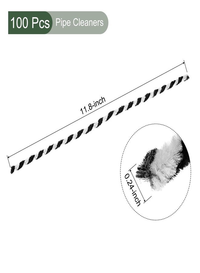 YOKIVE 100 Pcs Pipe Cleaners, Chenille Stems Decoration, Great for DIY Art Craft Supplies (6mm 12 Inch Black White) - Image 2