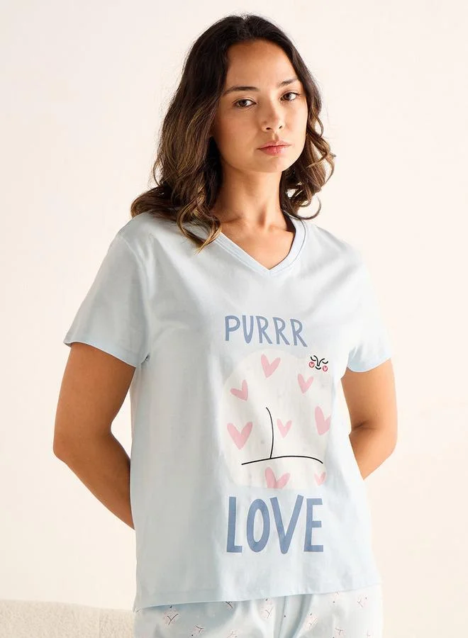 سبلاش فيڤ طقم بيجامة مطبوع
