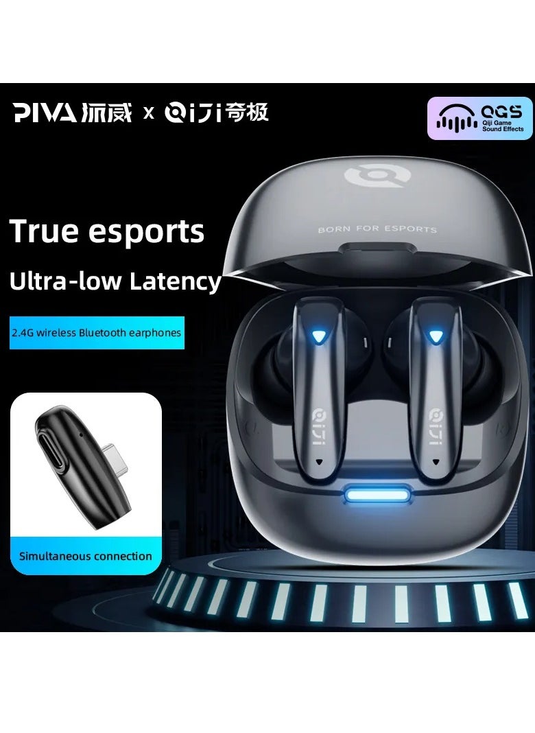piva Biva GW10-B Bluetooth Gaming Headset with the feature of enabling the headset to be used on two different devices at the same time, as you can connect it to a mobile phone via Bluetooth and to a tablet via a 2.4G connection, black color  - Image 3