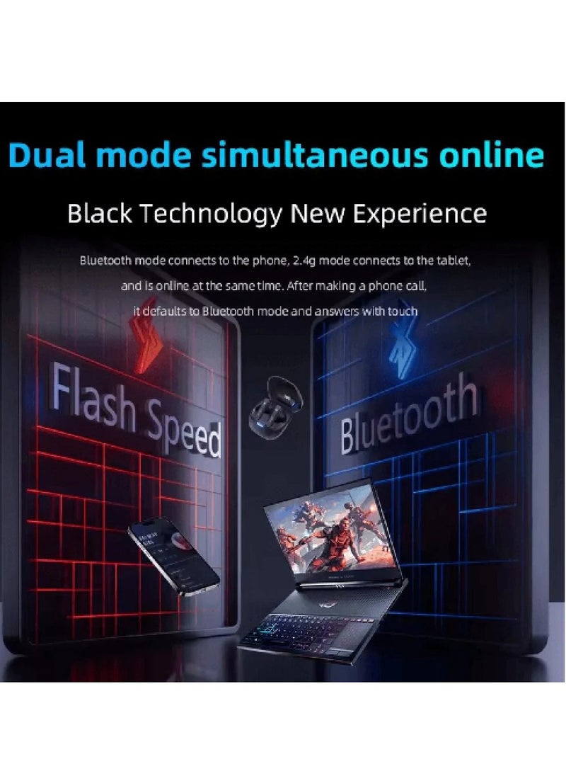 piva Biva GW10-B Bluetooth Gaming Headset with the feature of enabling the headset to be used on two different devices at the same time, as you can connect it to a mobile phone via Bluetooth and to a tablet via a 2.4G connection, black color  - Image 5