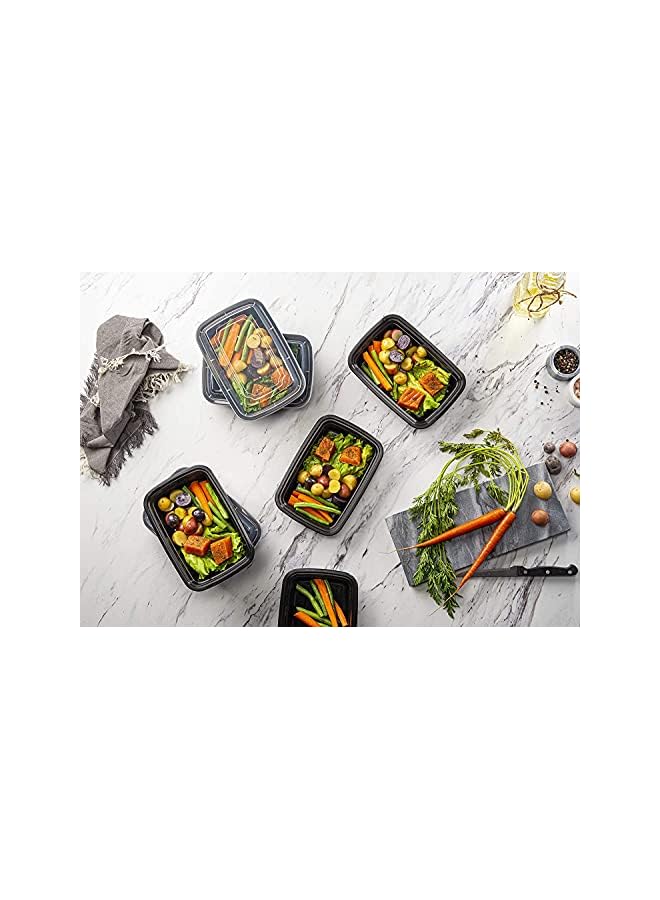 AL BAYADER Bayader 1 Compartment Meal Prep Containers [15 Pack] with Lids, Food Storage Containers, Bento Box, Stackable, Microwave/Dishwasher/Freezer Safe [32oz] - Image 5