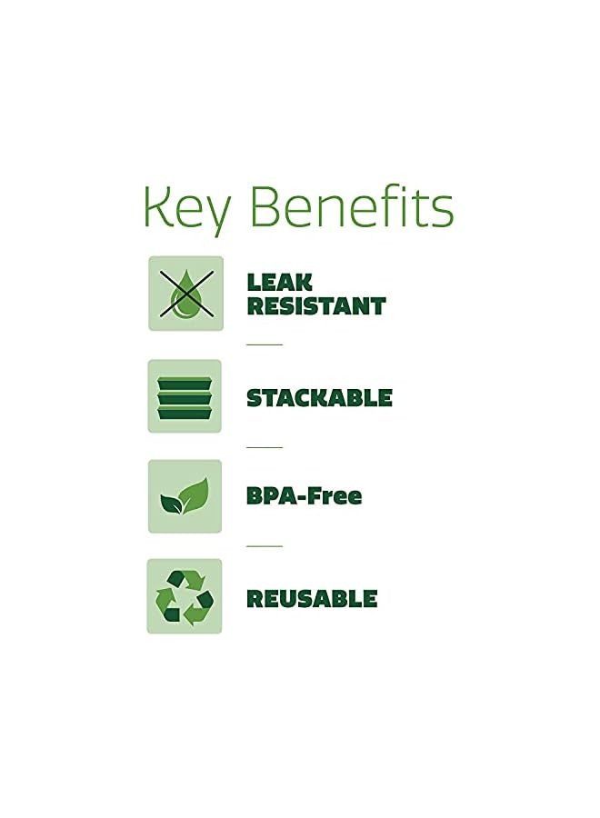 AL BAYADER Bayader 1 Compartment Meal Prep Containers [15 Pack] with Lids, Food Storage Containers, Bento Box, Stackable, Microwave/Dishwasher/Freezer Safe [32oz] - Image 3