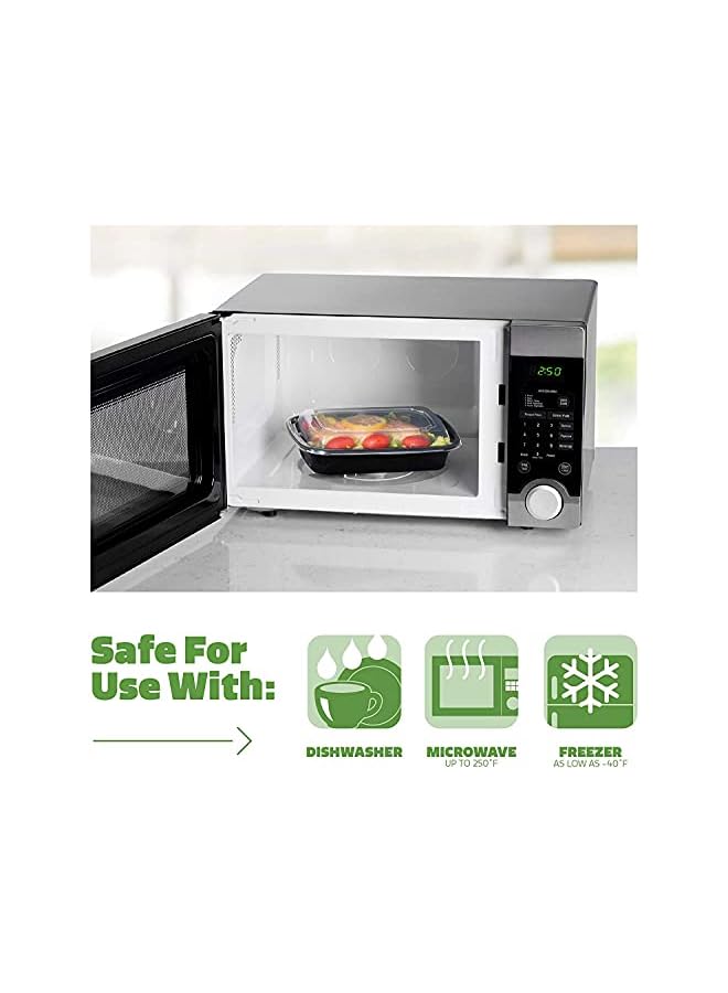 AL BAYADER Bayader 1 Compartment Meal Prep Containers [15 Pack] with Lids, Food Storage Containers, Bento Box, Stackable, Microwave/Dishwasher/Freezer Safe [32oz] - Image 2