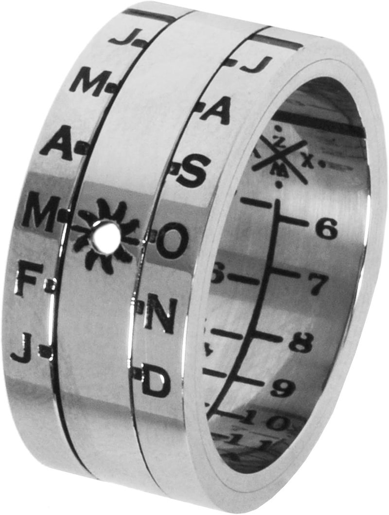 Retroworks Sundial Ring Silver Finish (Size 12, Silver) - Image 1