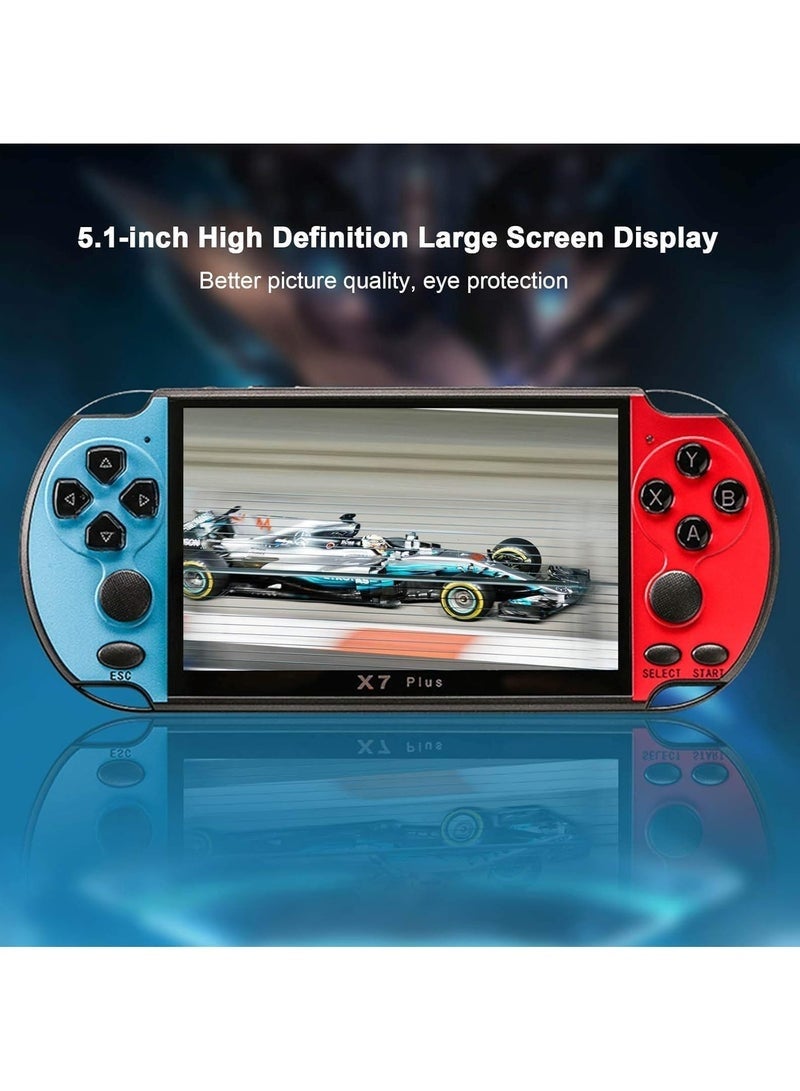 SMARTX X7 Plus 5.1 Inch Portable Handheld Game Console with 1000 Plus Built in Games Dual Joysticks 8GB Storage MP5 Player AV TV Output Rechargeable Battery Retro Gaming Device for Kids and Adults - Image 2