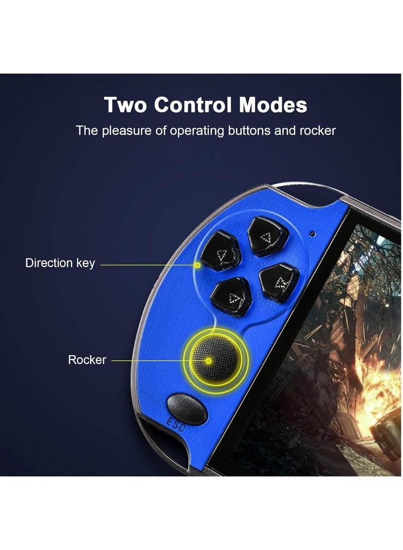 SMARTX X7 Plus 5.1 Inch Portable Handheld Game Console with 1000 Plus Built in Games Dual Joysticks 8GB Storage MP5 Player AV TV Output Rechargeable Battery Retro Gaming Device for Kids and Adults - Image 3