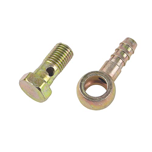 Rrina 2 Sets M12 Banjo Hose Barb Bolt Fittings Banjo Bolt Screw Crush Washer Kit for Car Motorcycle (M12x1.5) - Image 4