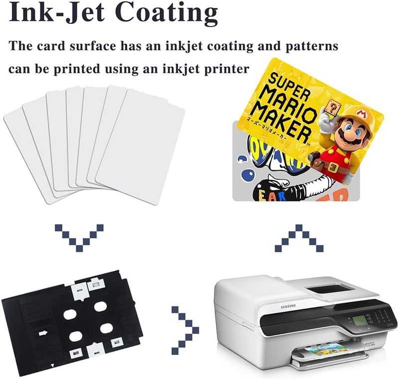 Timeskey NFC علامة NFC 10 قطع بطاقة PVC قابلة للطباعة بالحبر NTAG215، متوافقة مع طابعات Epson وCanon الحبرية، الطباعة على الوجهين، بحجم بطاقة الائتمان، متوافقة مع Amiibo وTagMo من TimesKey - Image 4
