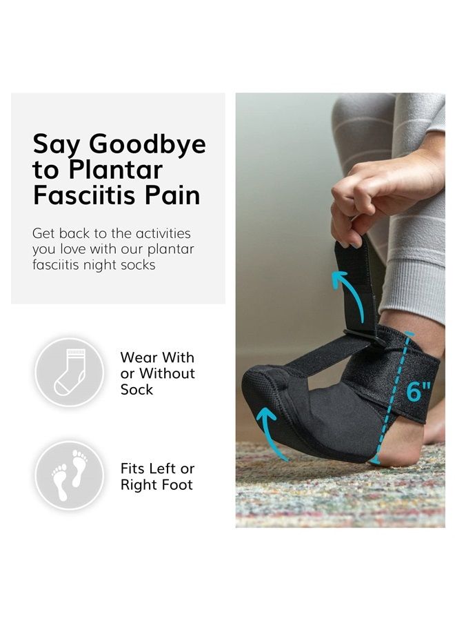 BraceAbility Plantar Fasciitis Night Splint Sock - Soft Plantar Fascia Stretcher Brace, Achilles Tendonitis Sleeping Support Boot, Heel Pain Relief Compression Sleeve for Right or Left Foot (Small)