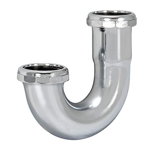 Eastman 112 Inch Heavy Duty J Bend with Slip Joint Connection 17 Gauge Brass Plumbing Fitting Chrome 35131