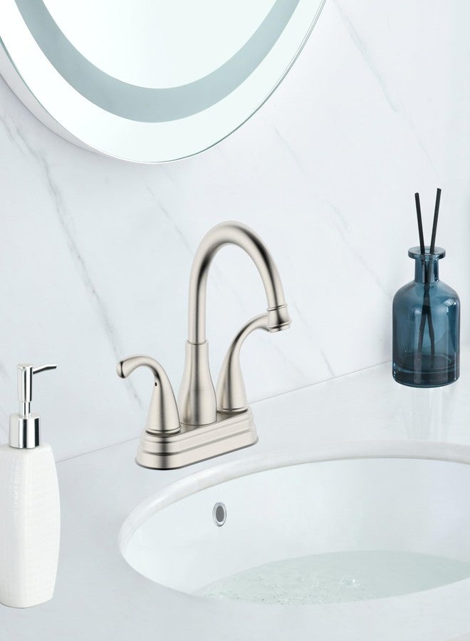 Derengge Bathroom Sink Faucet Two-Handle Bathroom Faucet with Pop up Drain,4 Inch Centerset Faucet,Brushed Nickel Finished,LF-BH4505-BN - Image 3