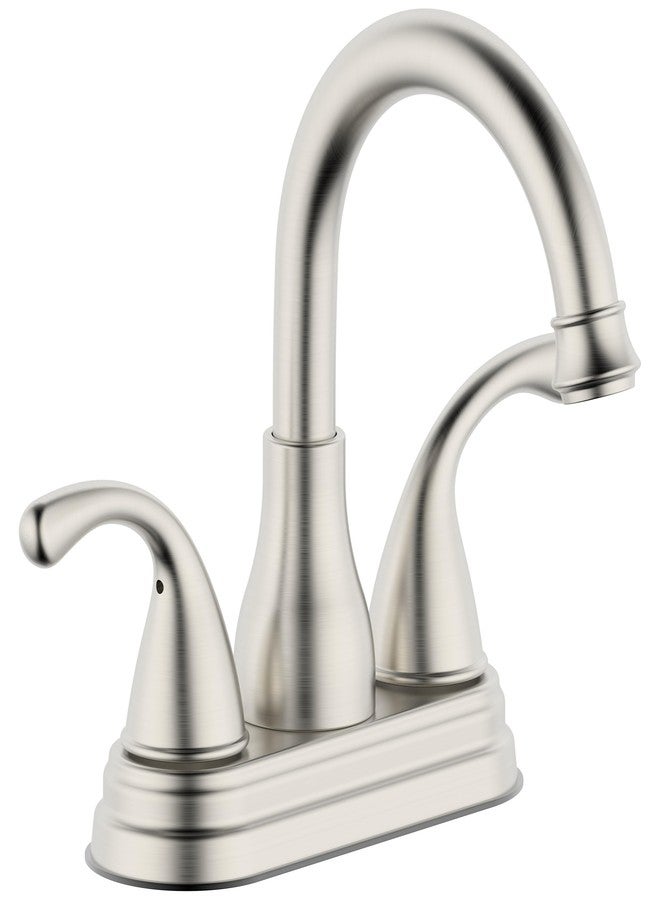 Derengge Bathroom Sink Faucet Two-Handle Bathroom Faucet with Pop up Drain,4 Inch Centerset Faucet,Brushed Nickel Finished,LF-BH4505-BN - Image 1