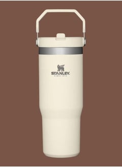 STANLEY IceFlow Stainless Steel Tumbler with Straw - Vacuum Insulated Water Bottle for Home, Office or Car - Reusable Cup with Leak-Resistant Flip Straw, Keeps Drinks Cold for 12 Hours or Iced for 2 Days, 30 oz Cream