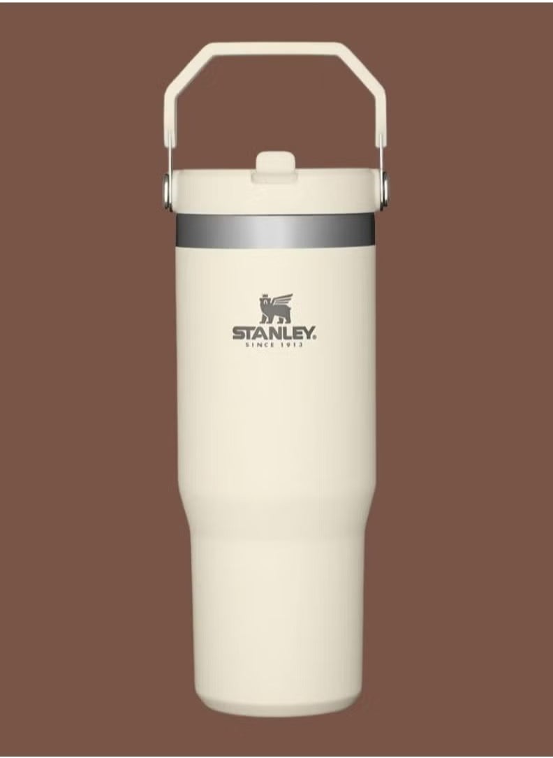 Stanley - STANLEY IceFlow Stainless Steel Tumbler with Straw - Vacuum Insulated Water Bottle for Home, Office or Car - Reusable Cup with Leak-Resistant Flip Straw, Keeps Drinks Cold for 12 Hours or Iced for 2 Days, 30 oz Cream - Image 1