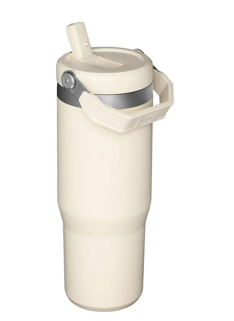 Stanley - STANLEY IceFlow Stainless Steel Tumbler with Straw - Vacuum Insulated Water Bottle for Home, Office or Car - Reusable Cup with Leak-Resistant Flip Straw, Keeps Drinks Cold for 12 Hours or Iced for 2 Days, 30 oz Cream - Image 1