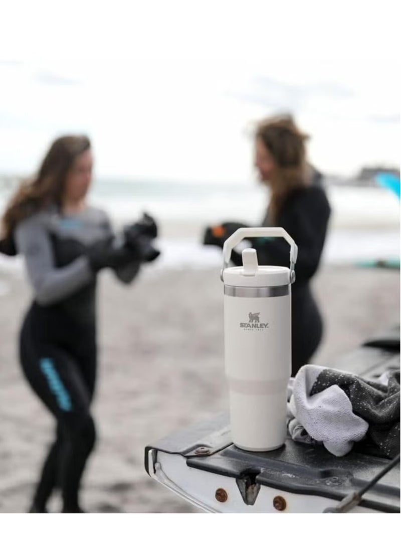 Stanley - STANLEY IceFlow Stainless Steel Tumbler with Straw - Vacuum Insulated Water Bottle for Home, Office or Car - Reusable Cup with Leak-Resistant Flip Straw, Keeps Drinks Cold for 12 Hours or Iced for 2 Days, 30 oz Cream - Image 1