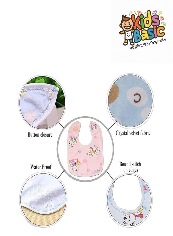 KIDS BASIC Baby Feeding Bibs (Pack of 3) & Silicone Spoon |Waterproof Bib | Baby Apron | BPA Free Self Feeding Spoon (Blue) - Image 3