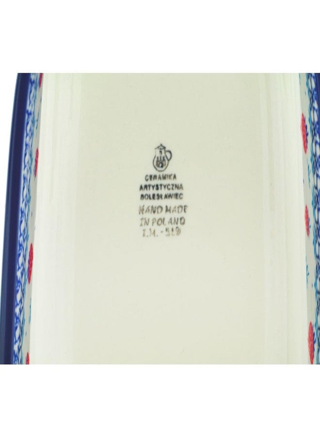 Polmedia Polish Pottery خزف بولميديا البولندي الأصلي، مستطيل الشكل، بتصميم حلاوة الفراولة الحمراء، مصنوع يدويًا في بوليسلاويتس، بولندا، من قبل شركة سيراميكا أرتيستيكنا، مع شهادة أصالة. - Image 4