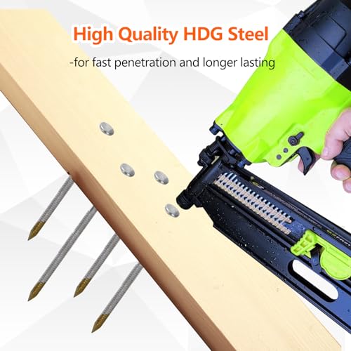 SITLDY 34-30 Degree Framing Nails 4 Sizes (2"+2-1/2"+3.0" Ring+3-1/2" Smooth), D Head Hot Dipped Galvanized Paper Tape Strip Nails, 80 PCS per Size, 320 Count, for 30 to 34 Degree Framing Nailer - Image 3