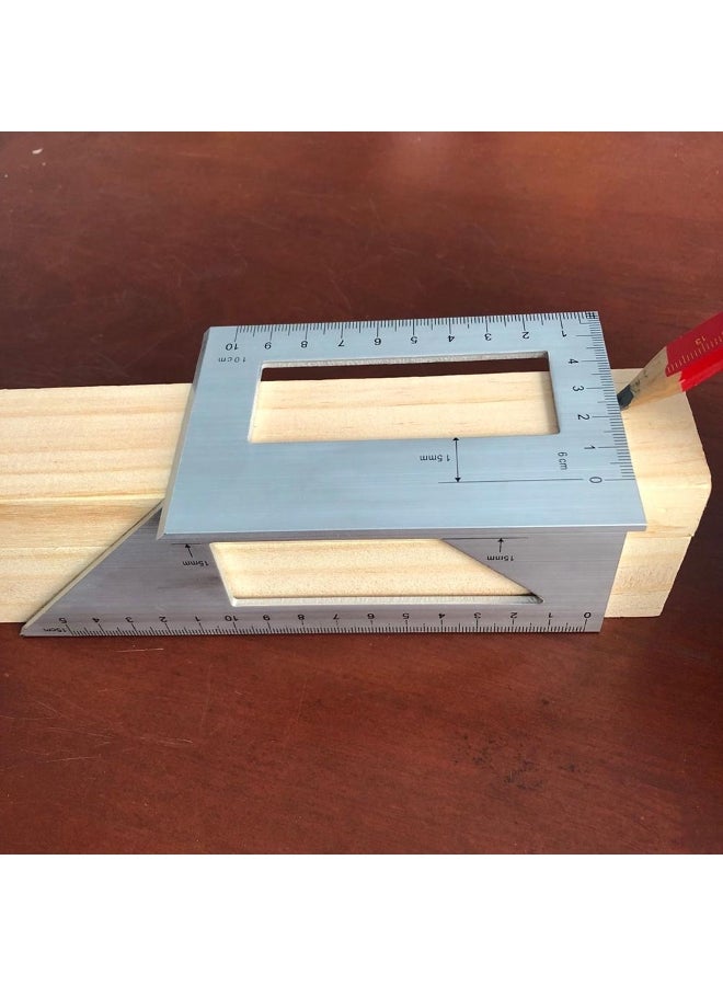 DYS TOOL SHOP Multifunctional Square 45/90 Degree Gauge Angle Ruler Measuring Woodworking Tool